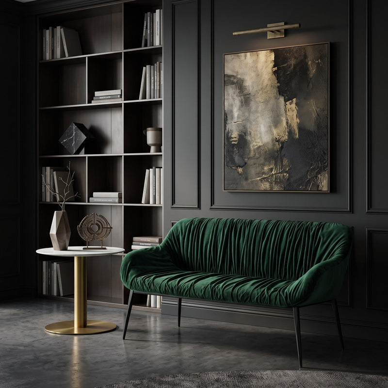Katrina - Modern Green Fabric Bench — view 5