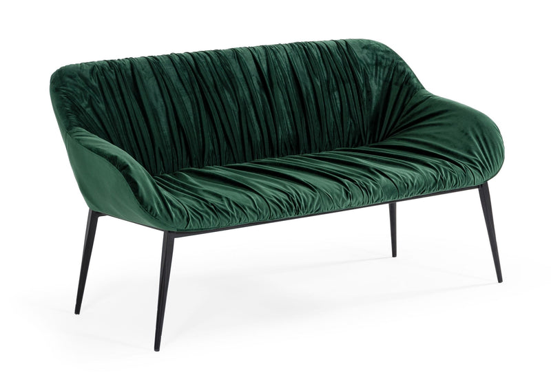 Katrina - Modern Green Fabric Bench — view 3