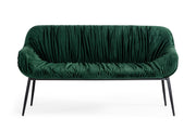 Katrina - Modern Green Fabric Bench