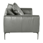 Jacoba - Modern Dark Grey Leather Sofa — view 2