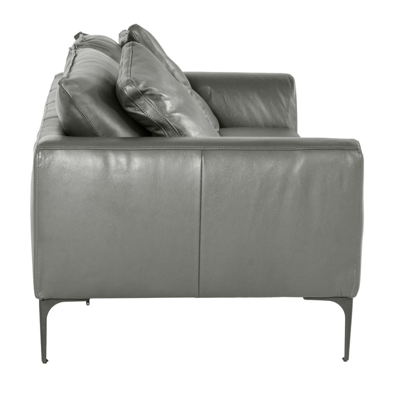 Jacoba - Modern Dark Grey Leather Sofa — view 2
