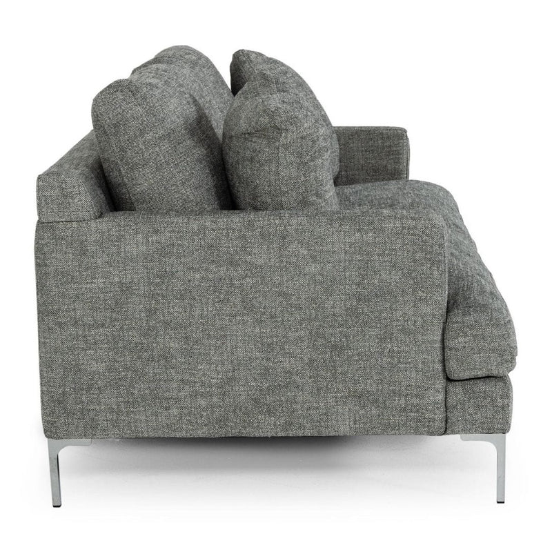 Janina - Modern Dark Grey Fabric Sofa — view 2