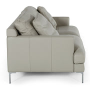Janina - Modern Light Grey Leather Sofa — view 2