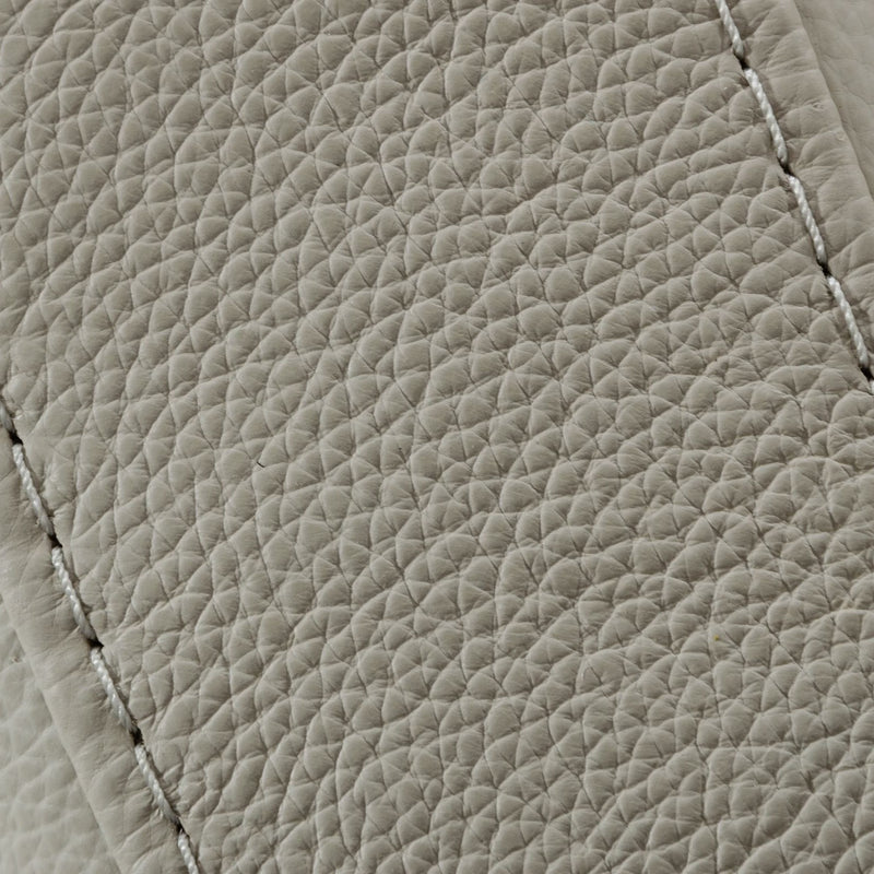 Janina - Modern Light Grey Leather Sofa — view 4