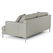 Janina - Modern Light Grey Leather Sofa — view 3