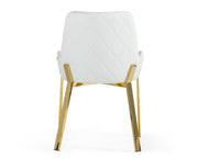 Ganon - Modern White & Gold Dining Chair — view 5