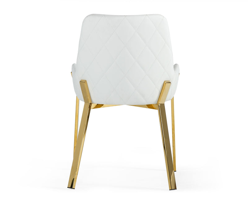 Ganon - Modern White & Gold Dining Chair — view 5
