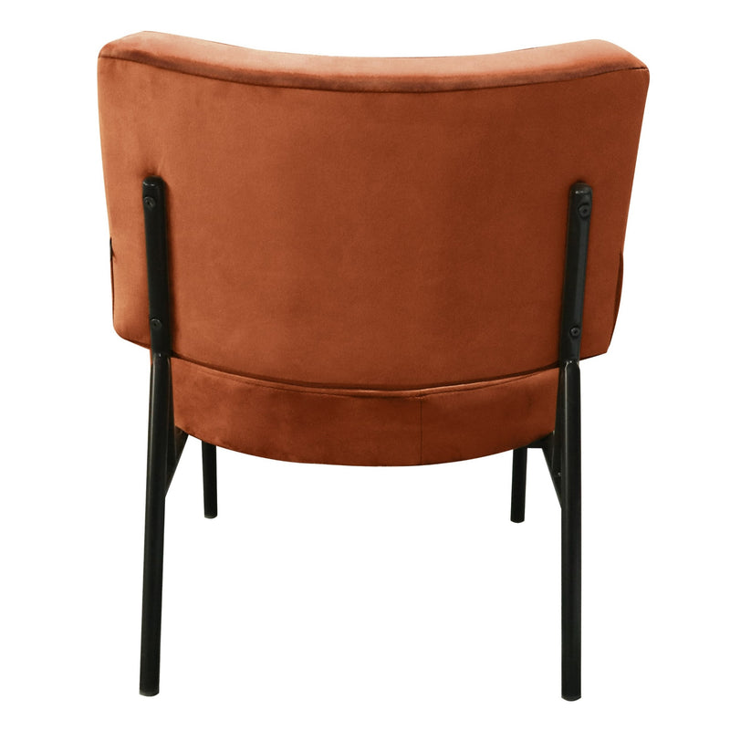 Sami - Modern Orange Velvet Accent Chair — view 3