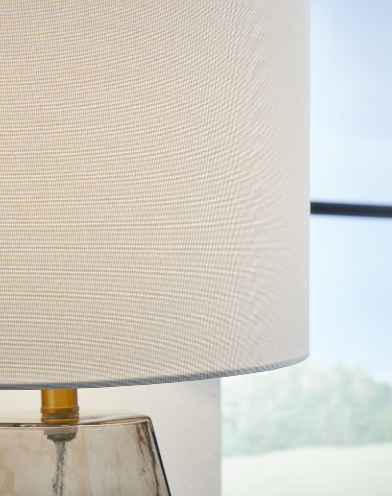 Taylow - Glass Table Lamp  - Gray - R&R Furniture Gallery (Fountain Valley, CA)