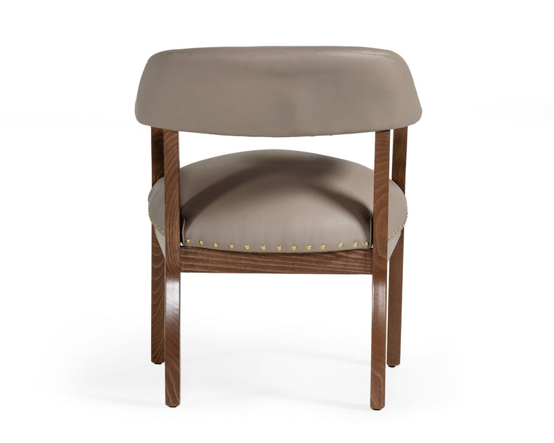 Canosa Modern Taupe Faux Leather Dining Chair — view 2