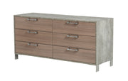 Boston - Modern Brown Oak & Brushed Stainless Steel Dresser — view 4