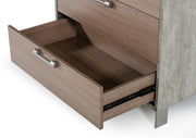Boston - Modern Brown Oak & Brushed Stainless Steel Chest — view 2