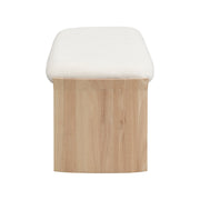 Footstool With Soft Cushion For Living Room - Beige / Natural - R&R Furniture Gallery (Fountain Valley, CA)