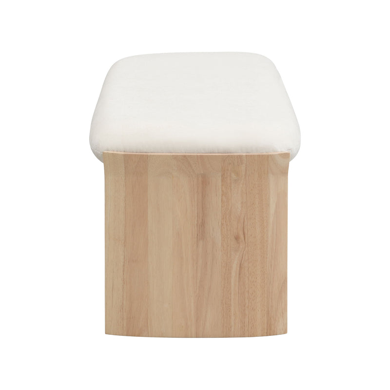 Footstool With Soft Cushion For Living Room - Beige / Natural - R&R Furniture Gallery (Fountain Valley, CA)