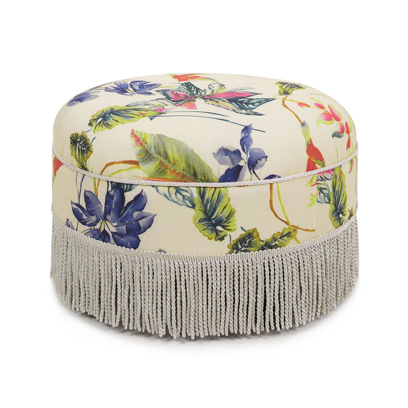 Yolanda - Round Upholstered Accent Ottoman - R&R Furniture Gallery (Fountain Valley, CA)