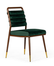 Biscay - Modern Dark Green & Walnut Steel Dining Chair — view 3