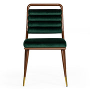 Biscay - Modern Dark Green & Walnut Steel Dining Chair — view 4