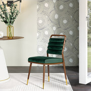 Biscay - Modern Dark Green & Walnut Steel Dining Chair — view 2