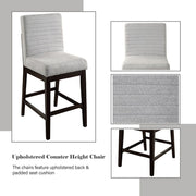 Edwyn - Counter Height Chair (Set of 2) - Gray Linen & Espresso - R&R Furniture Gallery (Fountain Valley, CA)