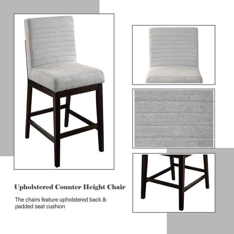Edwyn - Counter Height Chair (Set of 2) - Gray Linen & Espresso - R&R Furniture Gallery (Fountain Valley, CA)
