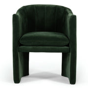 Danube - Modern Jade Green Fabric Dining Chair — view 2