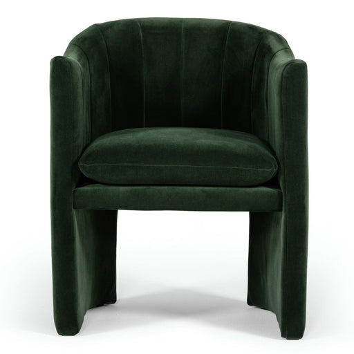 Danube - Modern Jade Green Fabric Dining Chair — view 2