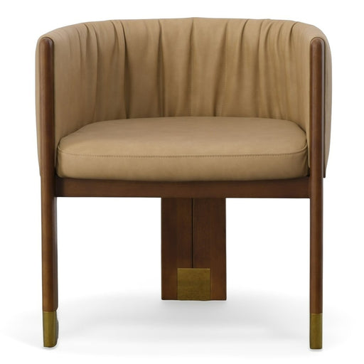 Elati - Tan Vegan Leather Dining Chair — view 2