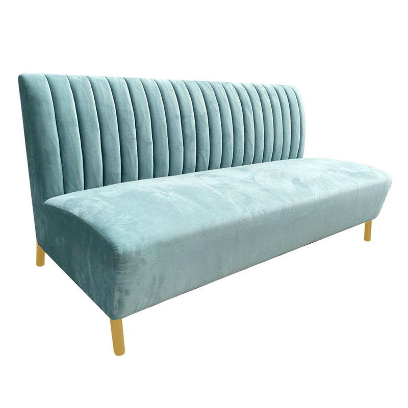 Mosko - Modern Light Green & Gold Fabric Sofa — view 2