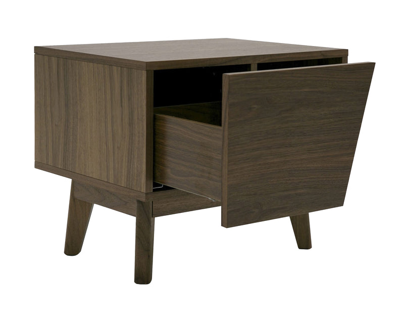 Abelard - Mid-century Walnut Nightstand — view 2