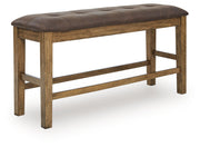 Urbinforte - Double Counter Height Upholstered Bench - Light Brown - R&R Furniture Gallery (Fountain Valley, CA)