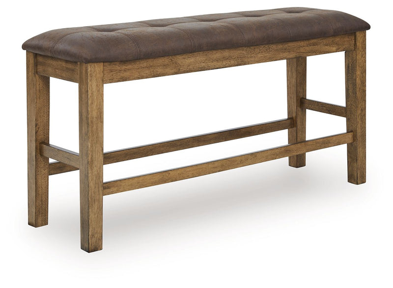 Urbinforte - Double Counter Height Upholstered Bench - Light Brown - R&R Furniture Gallery (Fountain Valley, CA)