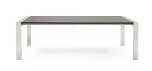 Fauna - Modern Elm Grey & Stainless Steel Chrome Dining Table — view 2