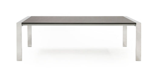 Fauna - Modern Elm Grey & Stainless Steel Chrome Dining Table — view 2