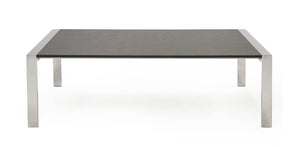 Fauna - Modern Elm Grey & Stainless Steel Chrome Dining Table — view 3