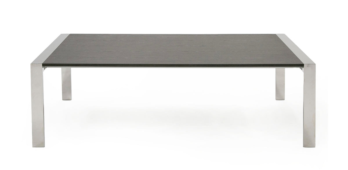 Fauna - Modern Elm Grey & Stainless Steel Chrome Dining Table — view 3