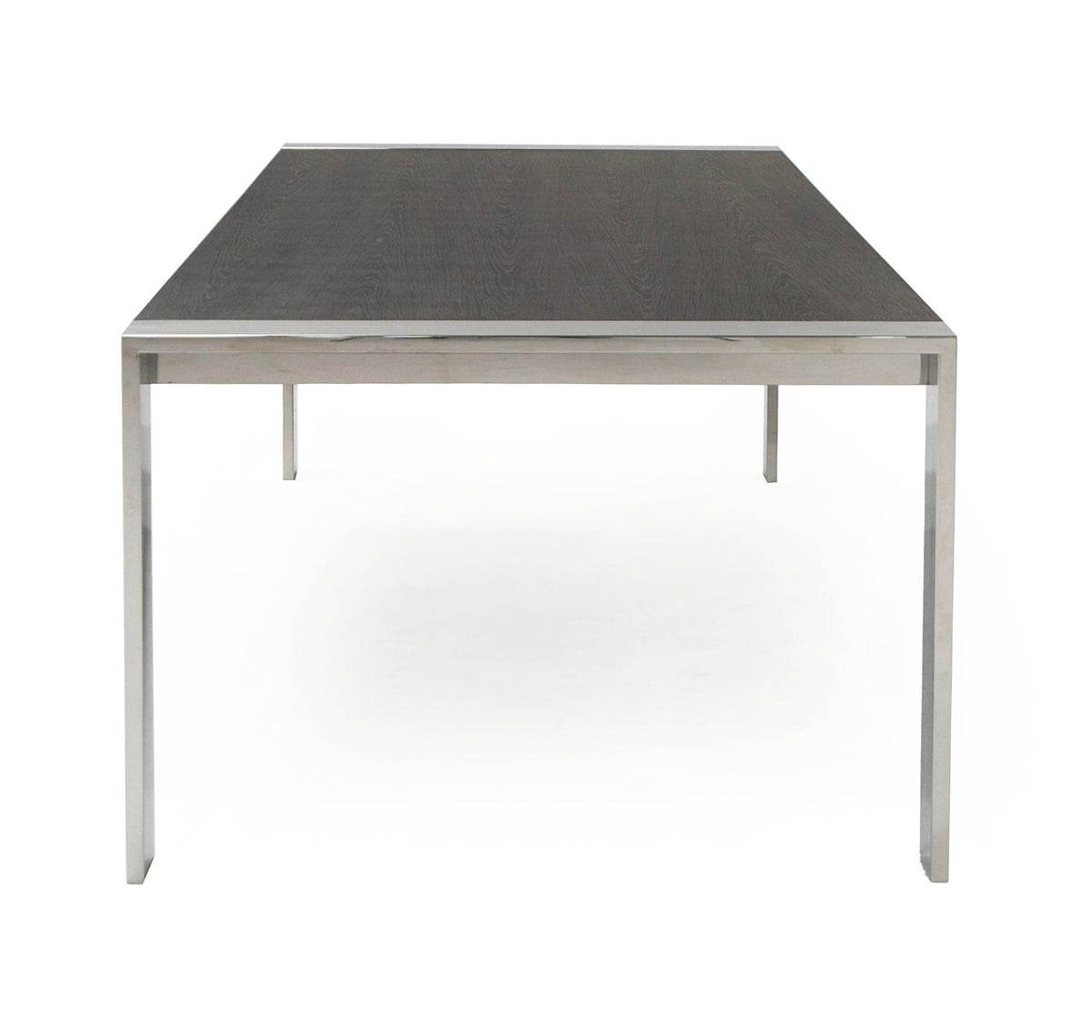 Fauna - Modern Elm Grey & Stainless Steel Chrome Dining Table — view 4
