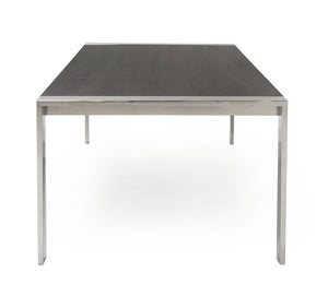 Fauna - Modern Elm Grey & Stainless Steel Chrome Dining Table — view 4