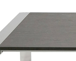 Fauna - Modern Elm Grey & Stainless Steel Chrome Dining Table — view 5
