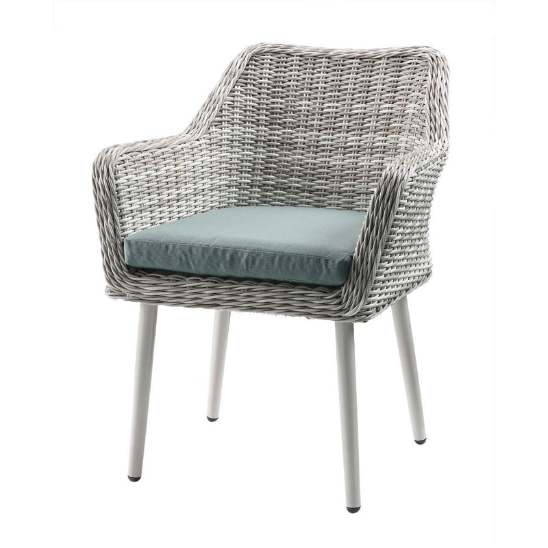 Tashay - 3 Piece Patio Bistro Set - Green Fabric & Beige Wicker - R&R Furniture Gallery (Fountain Valley, CA)