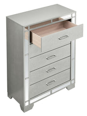 Silver Champagne Madison accent chest by Glory Furniture, featuring a sleek design with silver and champagne finish.
