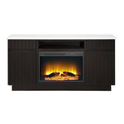 Jaramillo - Server With Fireplace - Engineered Marble & Rustic Espresso - R&R Furniture Gallery (Fountain Valley, CA)