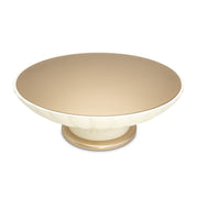 La Rachelle - Scalloped Round Cocktail Table - Champagne - R&R Furniture Gallery (Fountain Valley, CA)