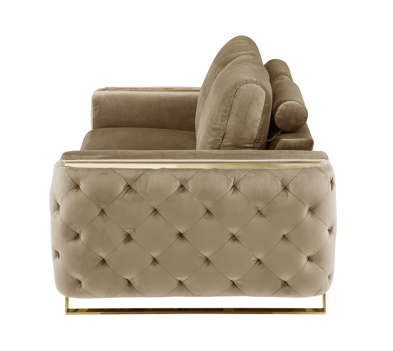1051 - Contemporary Velvet Loveseat - R&R Furniture Gallery (Fountain Valley, CA)