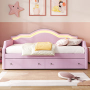 Upholstered Daybed With LED Lights And 2 Drawersme - R&R Furniture Gallery (Fountain Valley, CA)