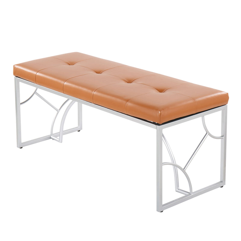 Lumi Source Constellation upholstered contemporary bench with sleek design and cushioned seating in a modern living space.