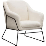 Bryce Accent Chair in Ivory Boucle wrapped in Black Powder Coated Metal Frame