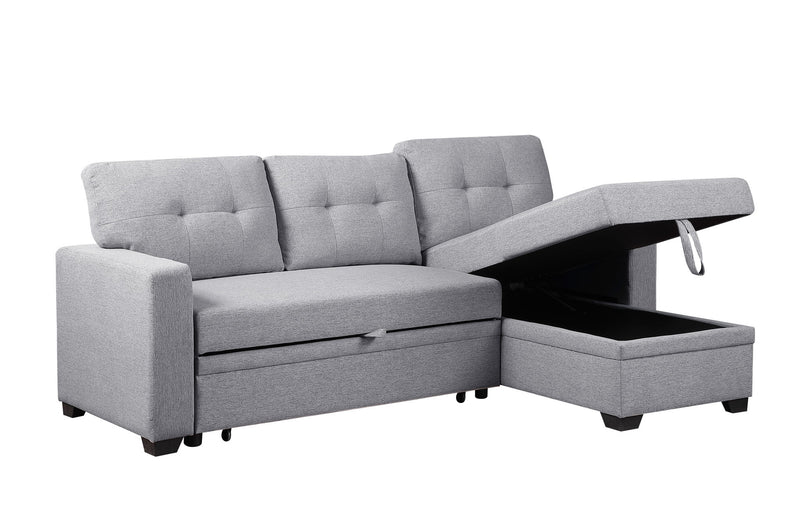 Upholstered Pull Out Sectional Sofa With Chaise - R&R Furniture Gallery (Fountain Valley, CA)