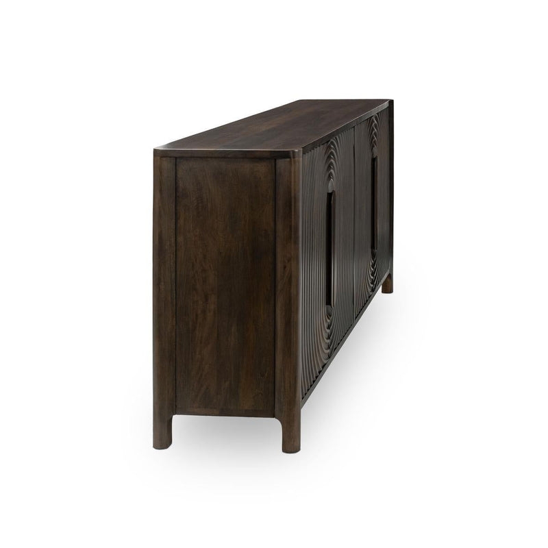 Colson - Mango Wood 4 Door Cabinet - Dark Brown - R&R Furniture Gallery (Fountain Valley, CA)