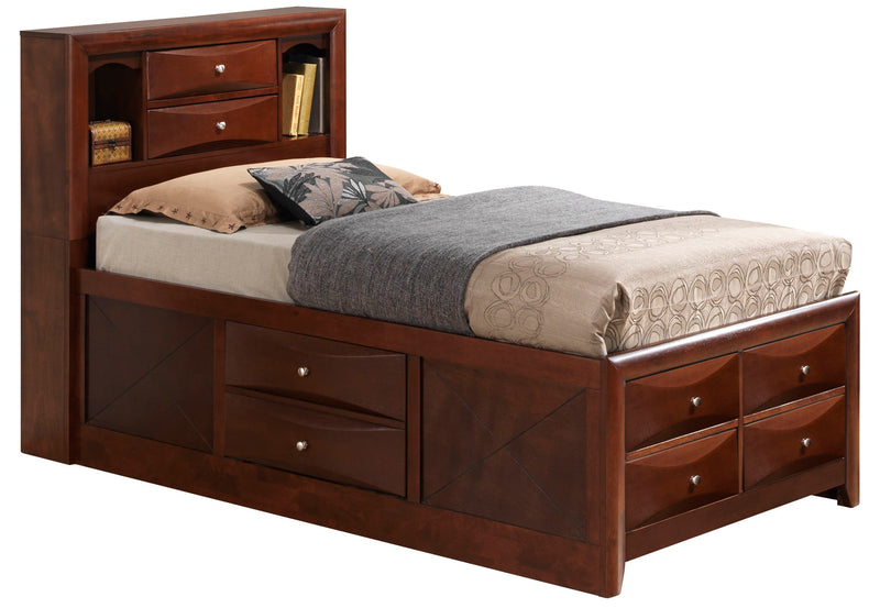 Modern Design Storage Bed With Bookcase Headboard - R&R Furniture Gallery (Fountain Valley, CA)