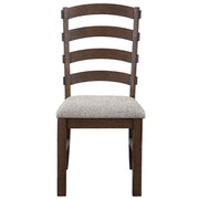 Pascaline - Side Chair (Set of 2) - Gray Fabric, Rustic Brown & Oak - R&R Furniture Gallery (Fountain Valley, CA)